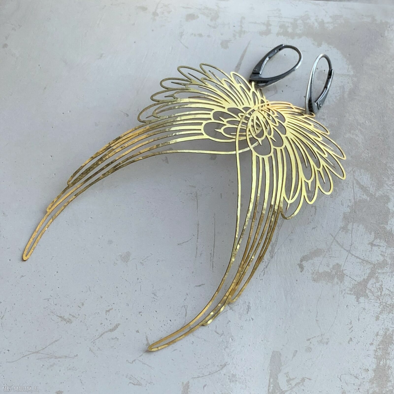 Kolczyki Long Light Wings - lekkie skrzydła na srebrnych biglach 925