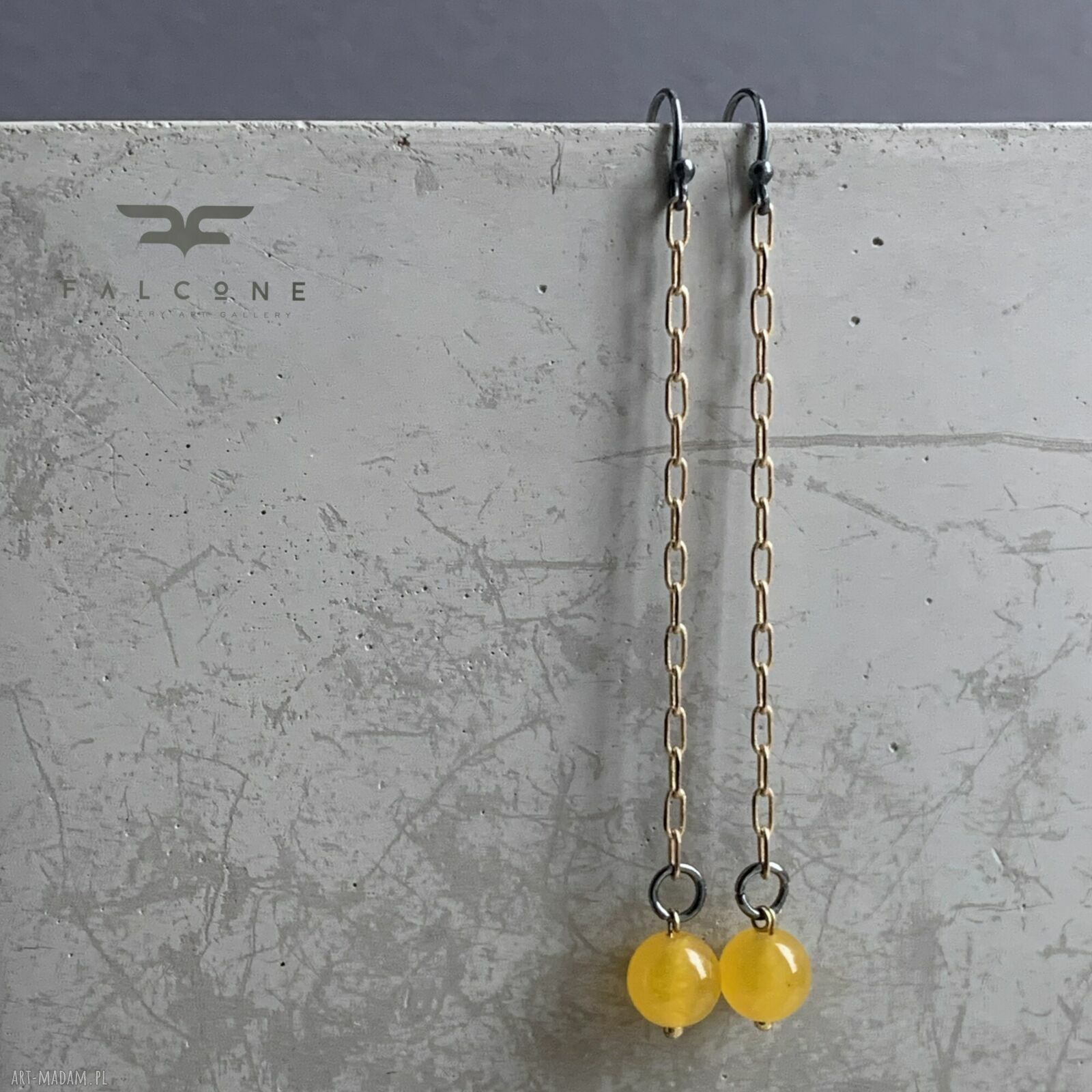Długie kolczyki z żółtym agatem - Long Yellow Agate