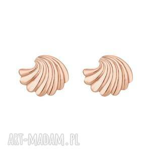 sotho kolczyki muszelki z różowego złota - muszelkami, sztyfty
