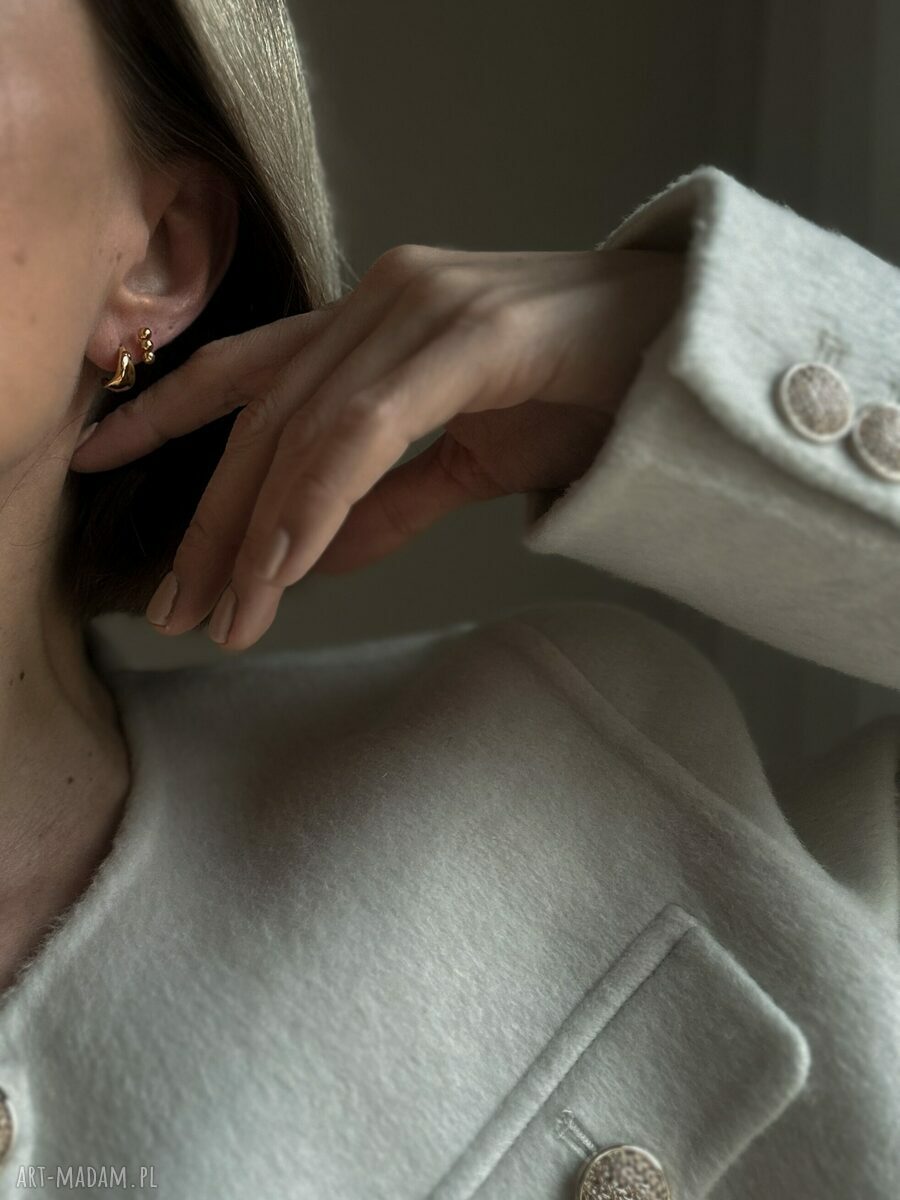 kolczyki: Kolczyki nieregularne półkola z różowego złota Ręcznie robione