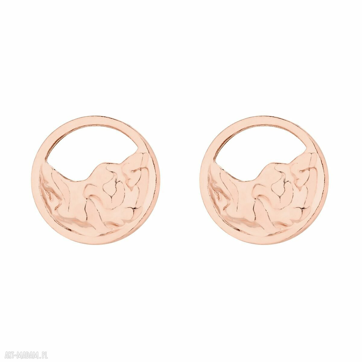 Kolczyki ozdobne kółeczka różowego złota obręcz kółka koła ele