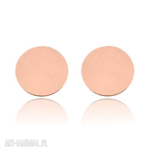 Kolczyki pełne kółeczka różowego złota sztyfty wkrętki rożowe