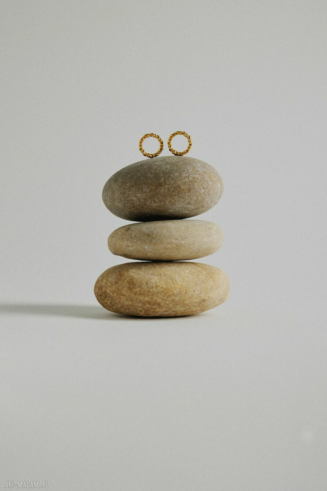 Kolczyki plecione koła z różowego złota 18k (srebro 925) SOTHO 12 mm