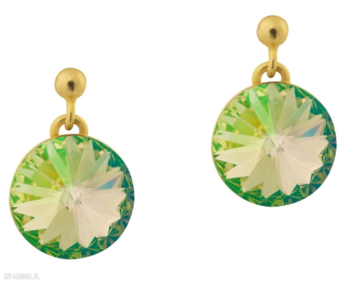 Kolczyki rivoli luminous green swarovski® elements jasnozielone