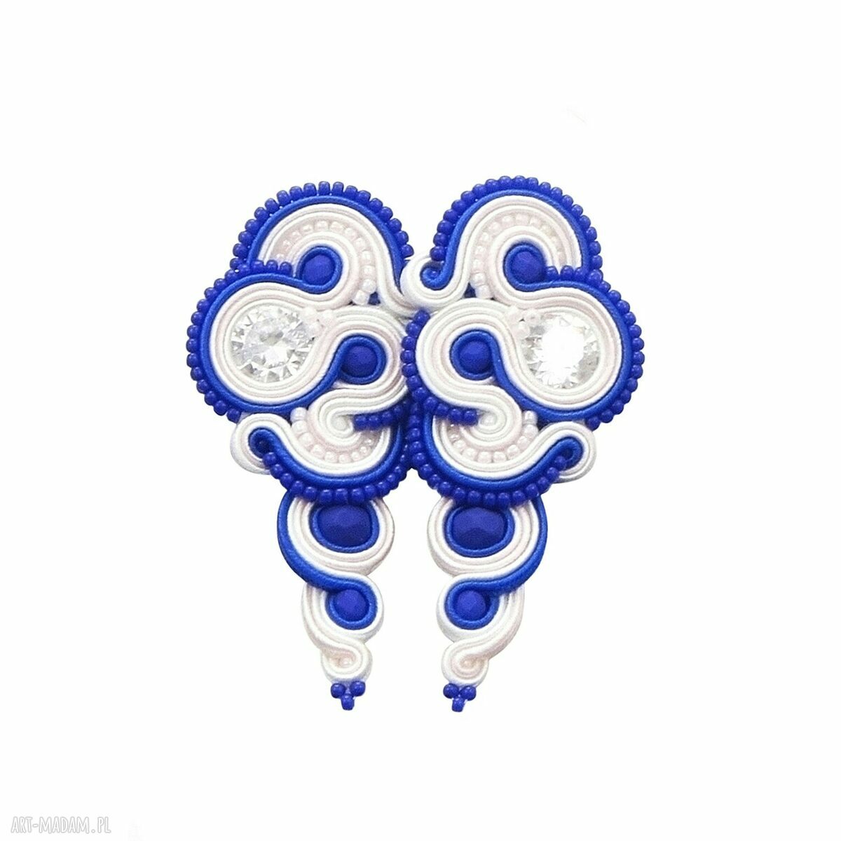 Kolczyki rosaline cobalt soutache sutasz unikatowe wykonane