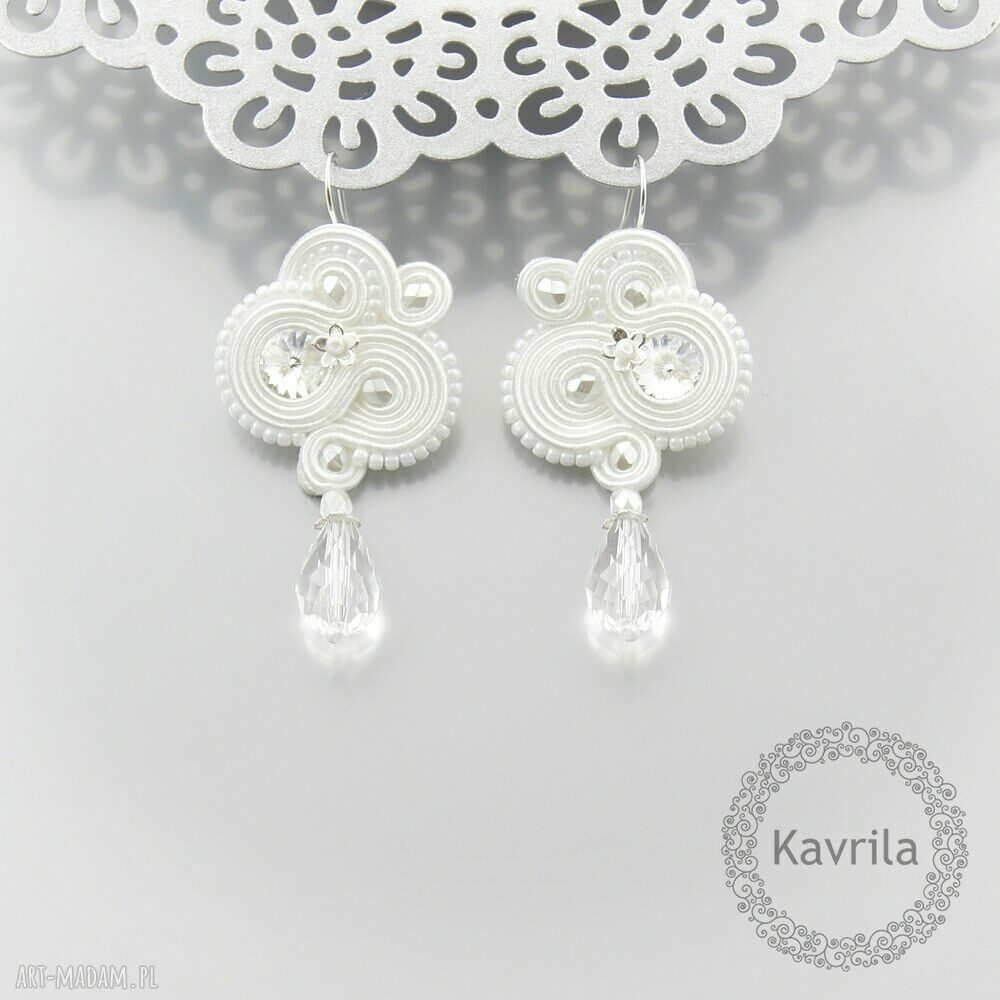 Kolczyki soutache crystal bridal ślubne swarovski souatche