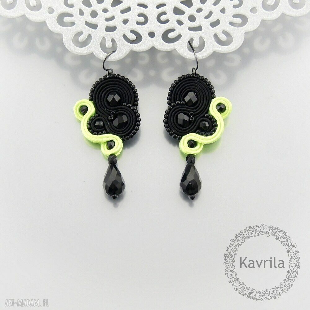 kolczyki soutache inspire neon Handmade