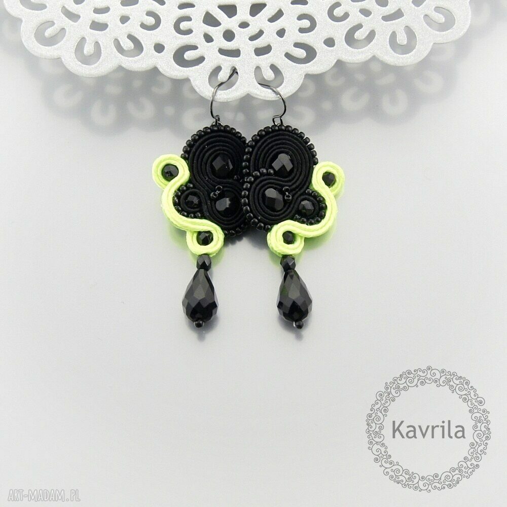 kolczyki soutache inspire neon Handmade