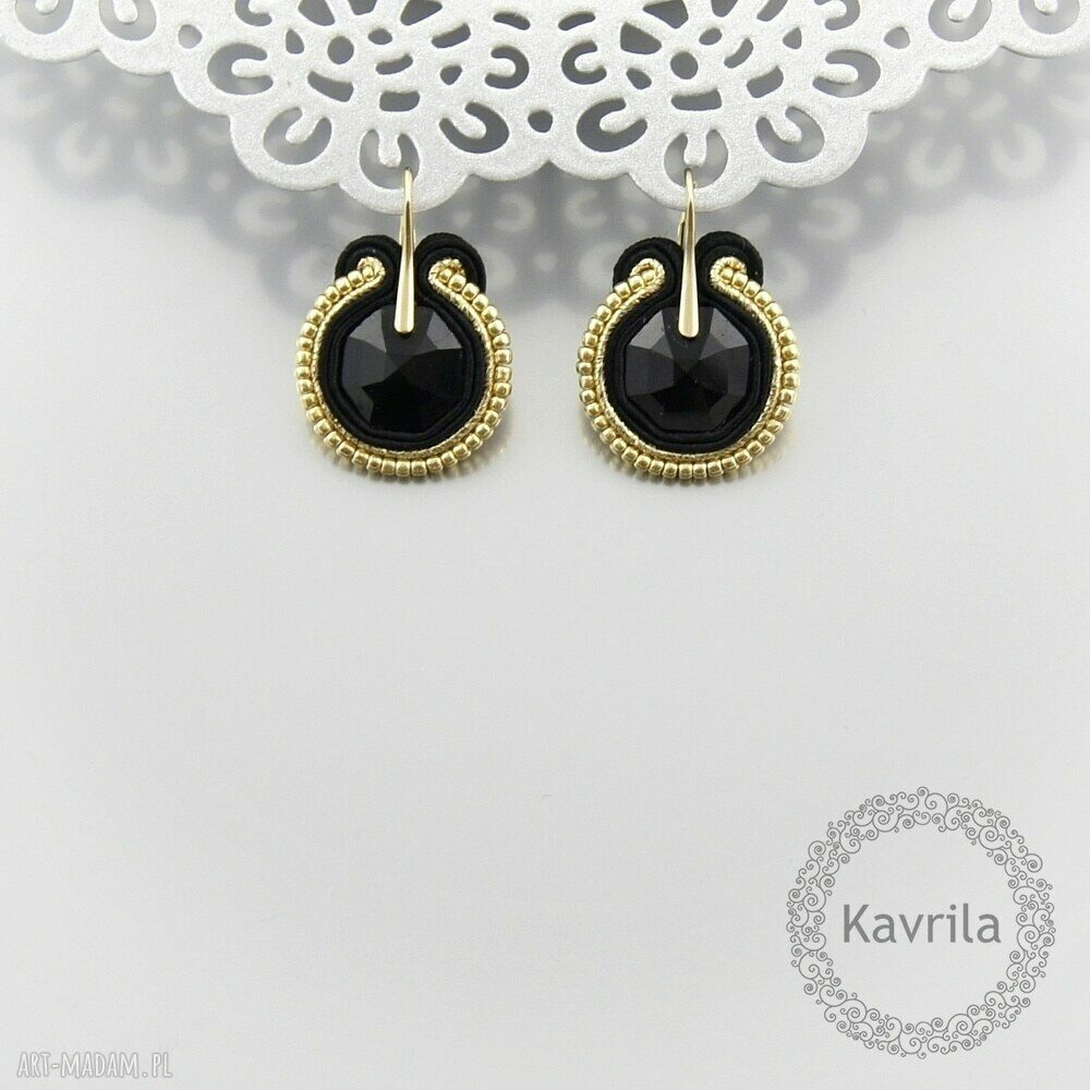 kolczyki soutache little black ręczne wykonanie