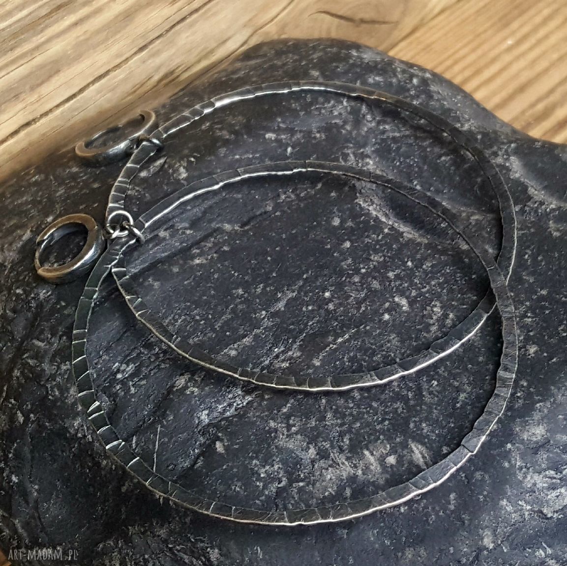 Kolczyki srebrne duże koła HandMade