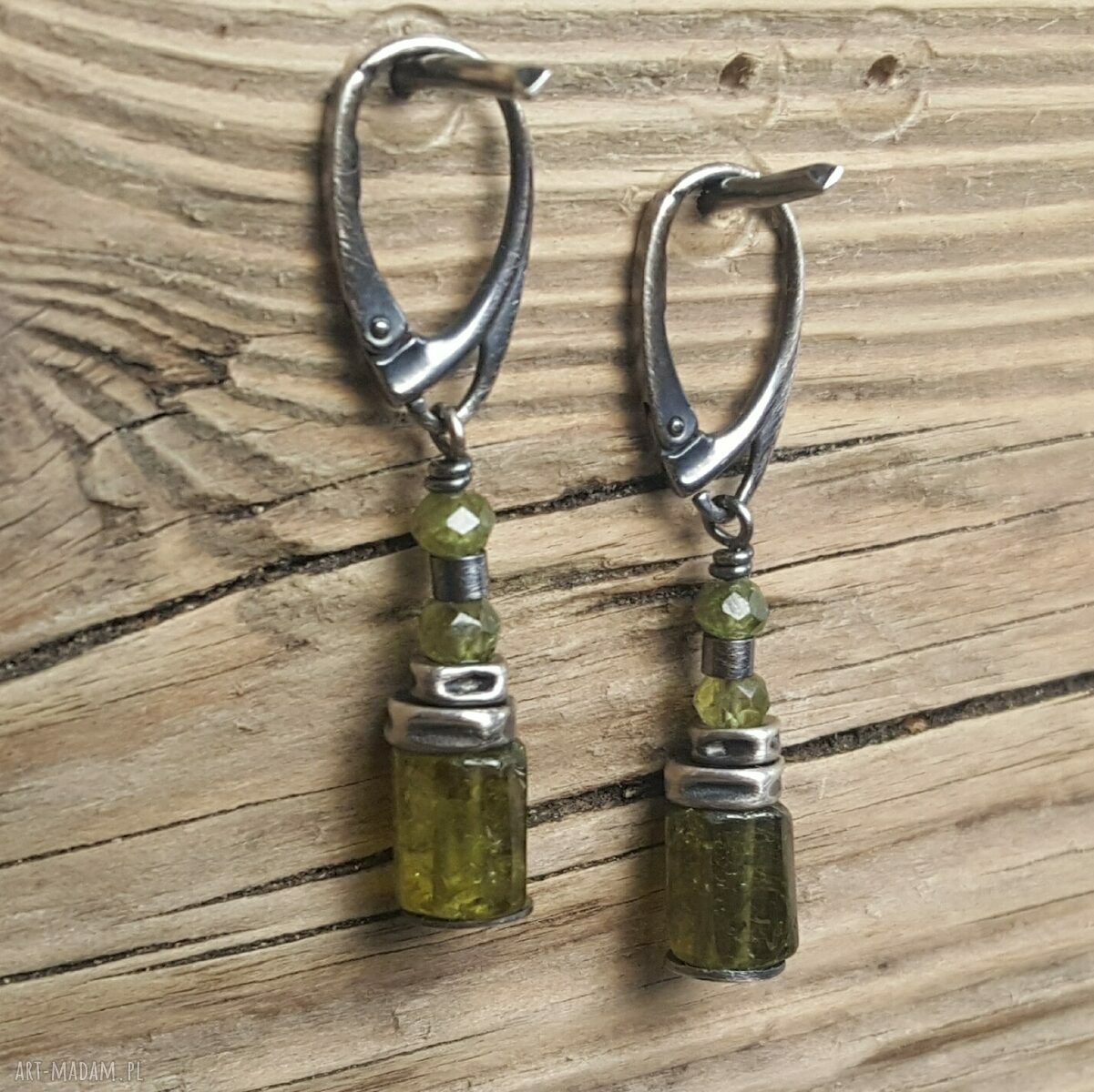 Oksydowane srebrne kolczyki handmade, z charakterem