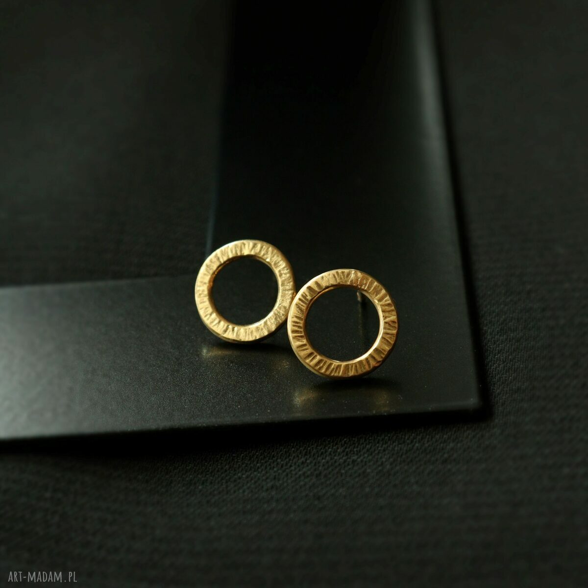 Minimalistyczne kolczyki - sztyfty kółka (handmade)