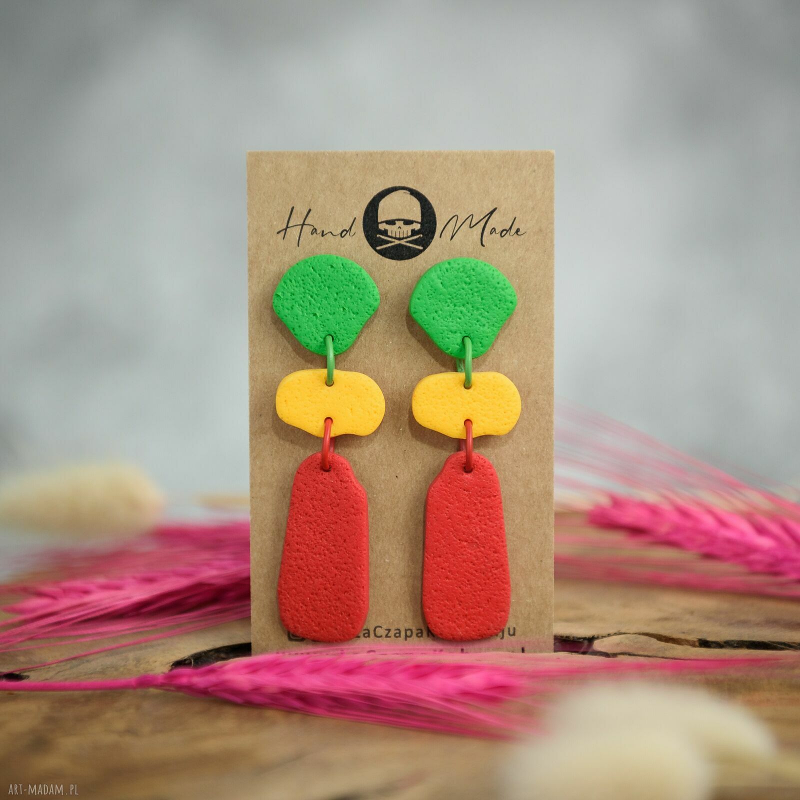Kolczyki Tamara Rasta - duże, wiszące handmade w stylu reggae