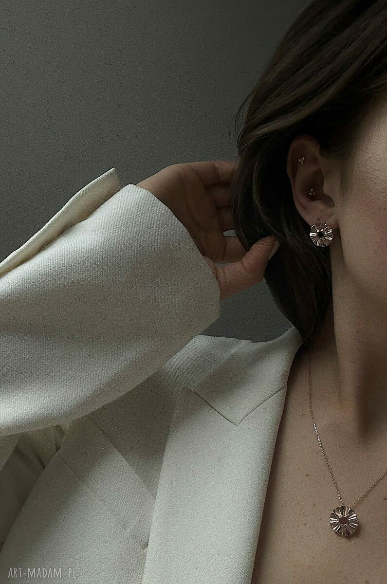 kolczyki: Kolczyki wachlarze z różowego złota Autorskie