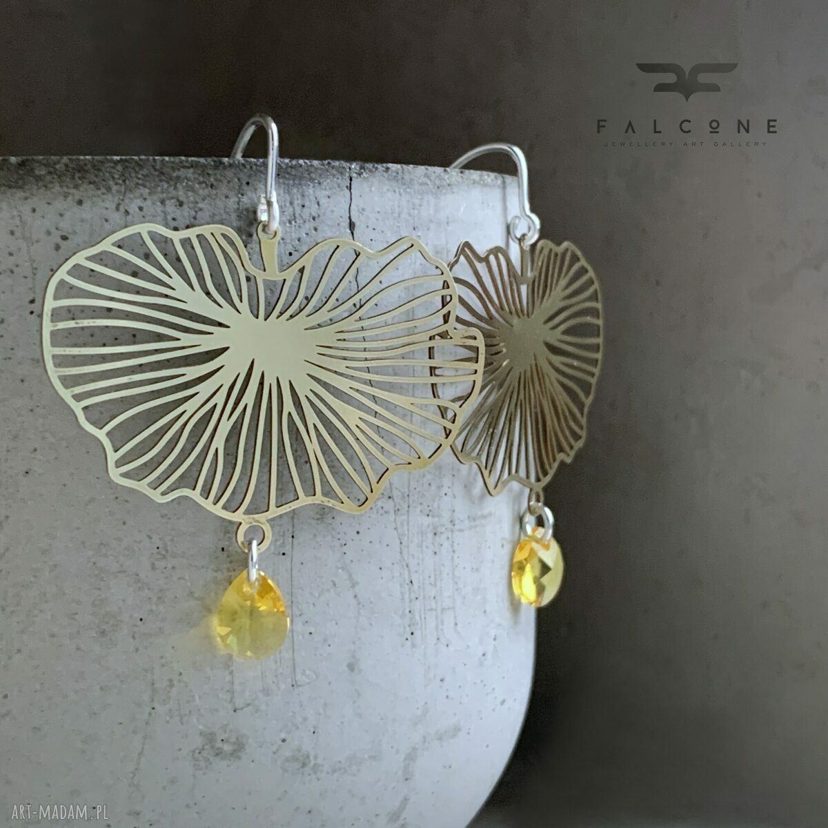 Kolczyki Water Lily & Swarovski - ręcznie robione