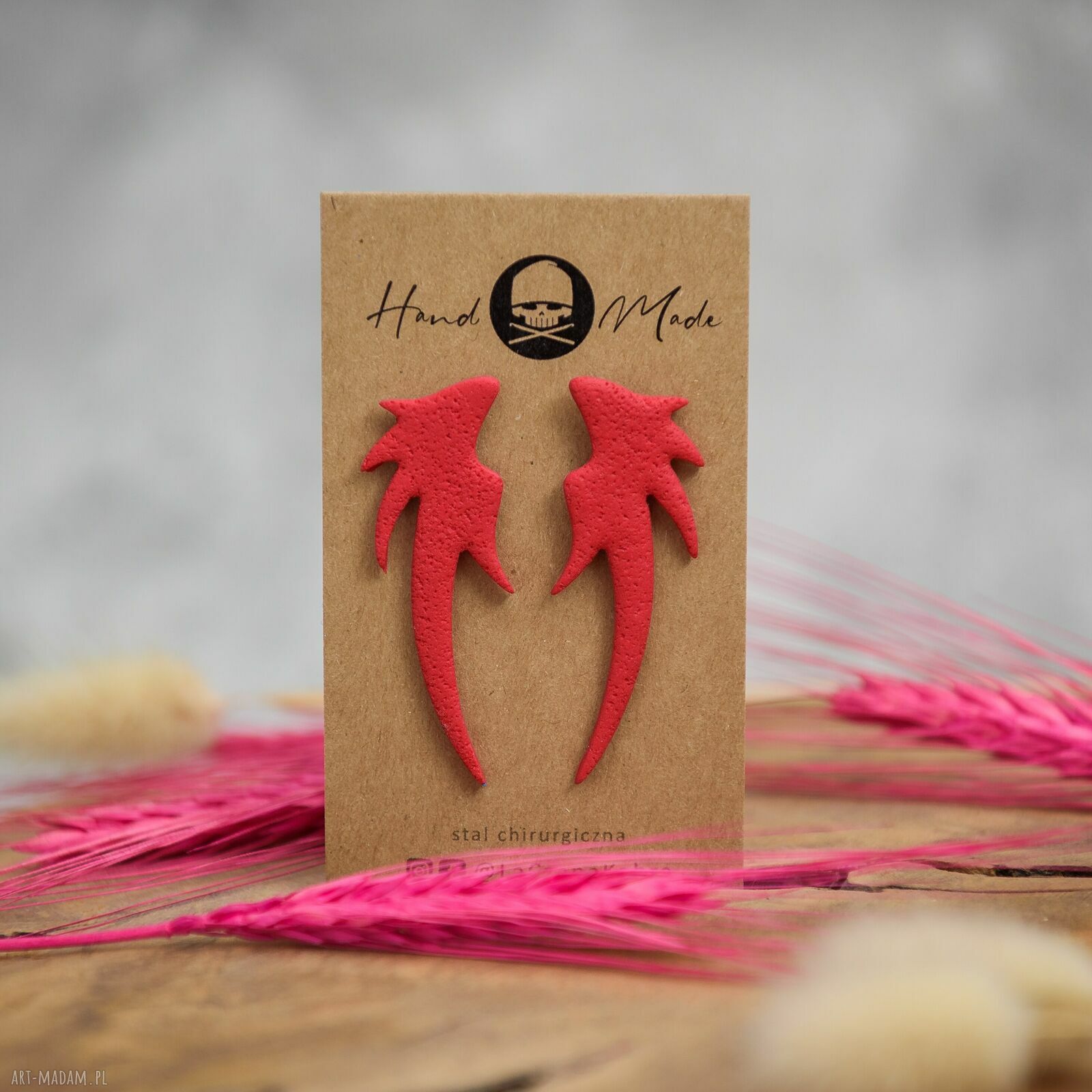 Kolczyki Wings - czerwone, lekkie kolczyki handmade