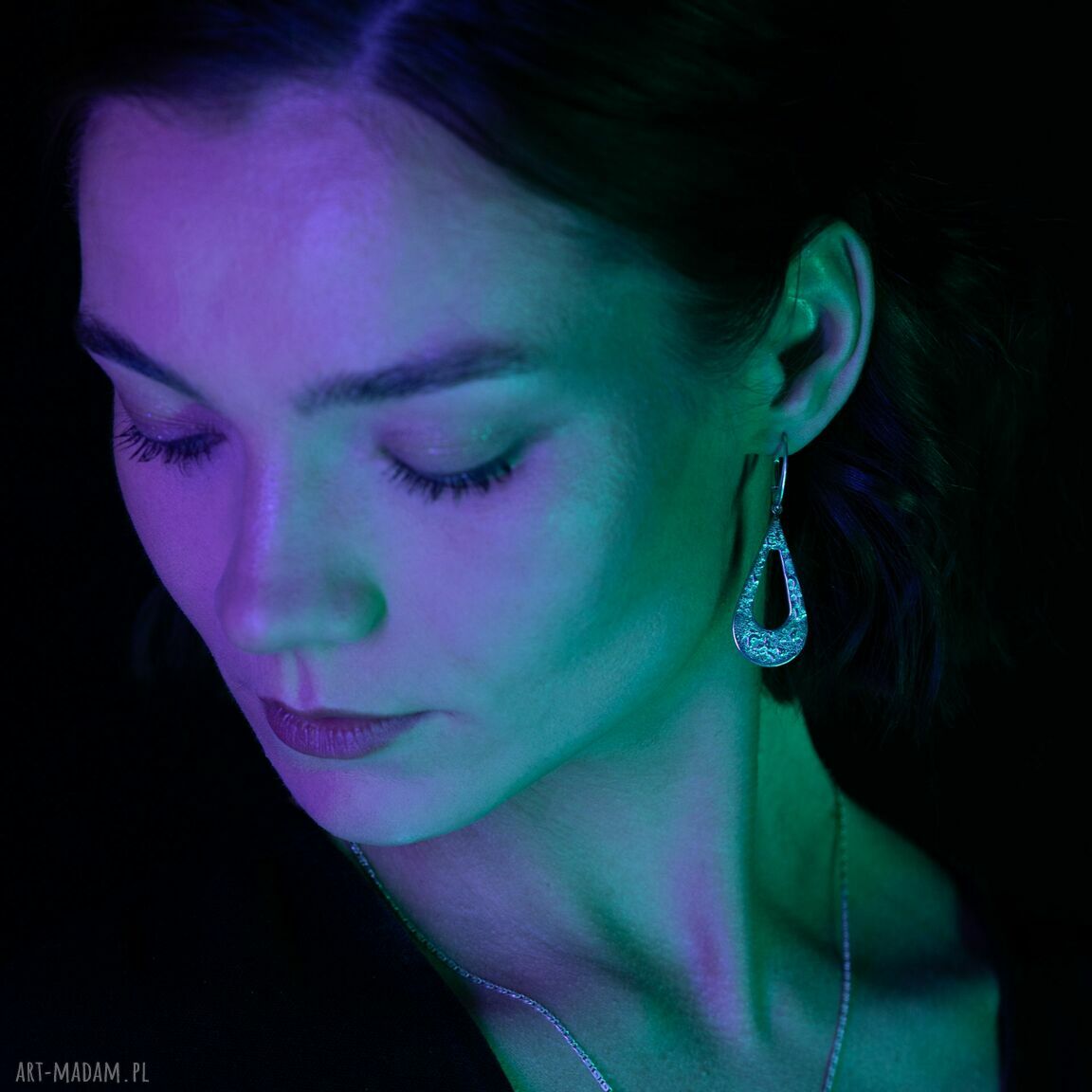 kolczyki: Kolczyki wiszące w kształcie kropli z kolekcji Raw autorskie