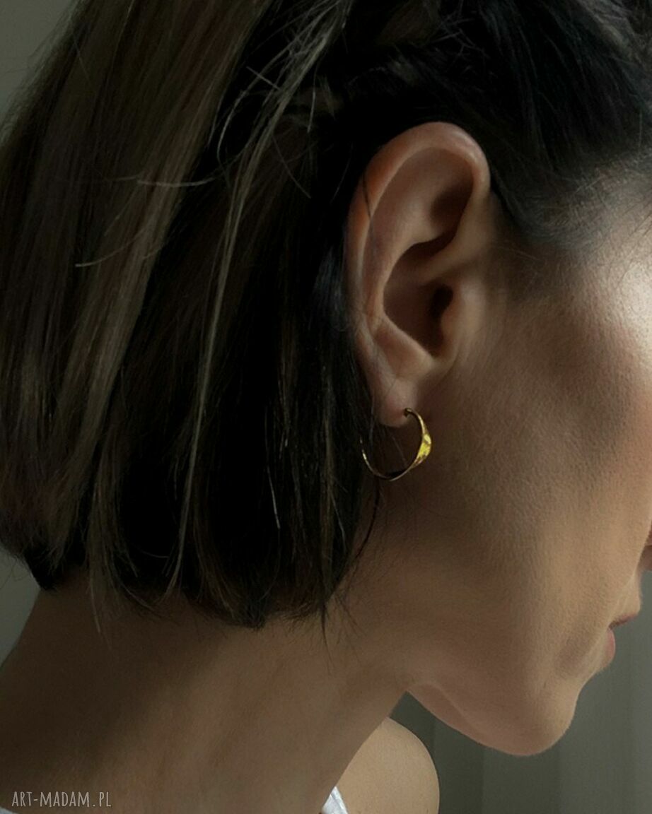 kolczyki: Kolczyki wstążki z różowego złota Handmade