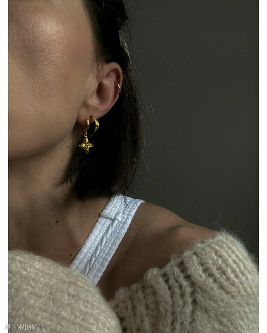 kolczyki: Kolczyki wstążki z różowego złota Handmade