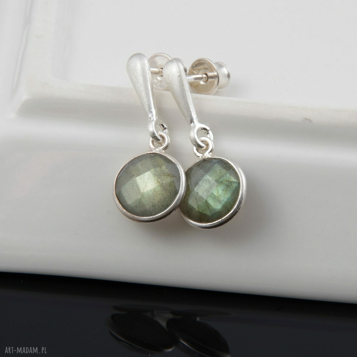 kolczyki: Kolczyki z labradorytu 2 autorskie
