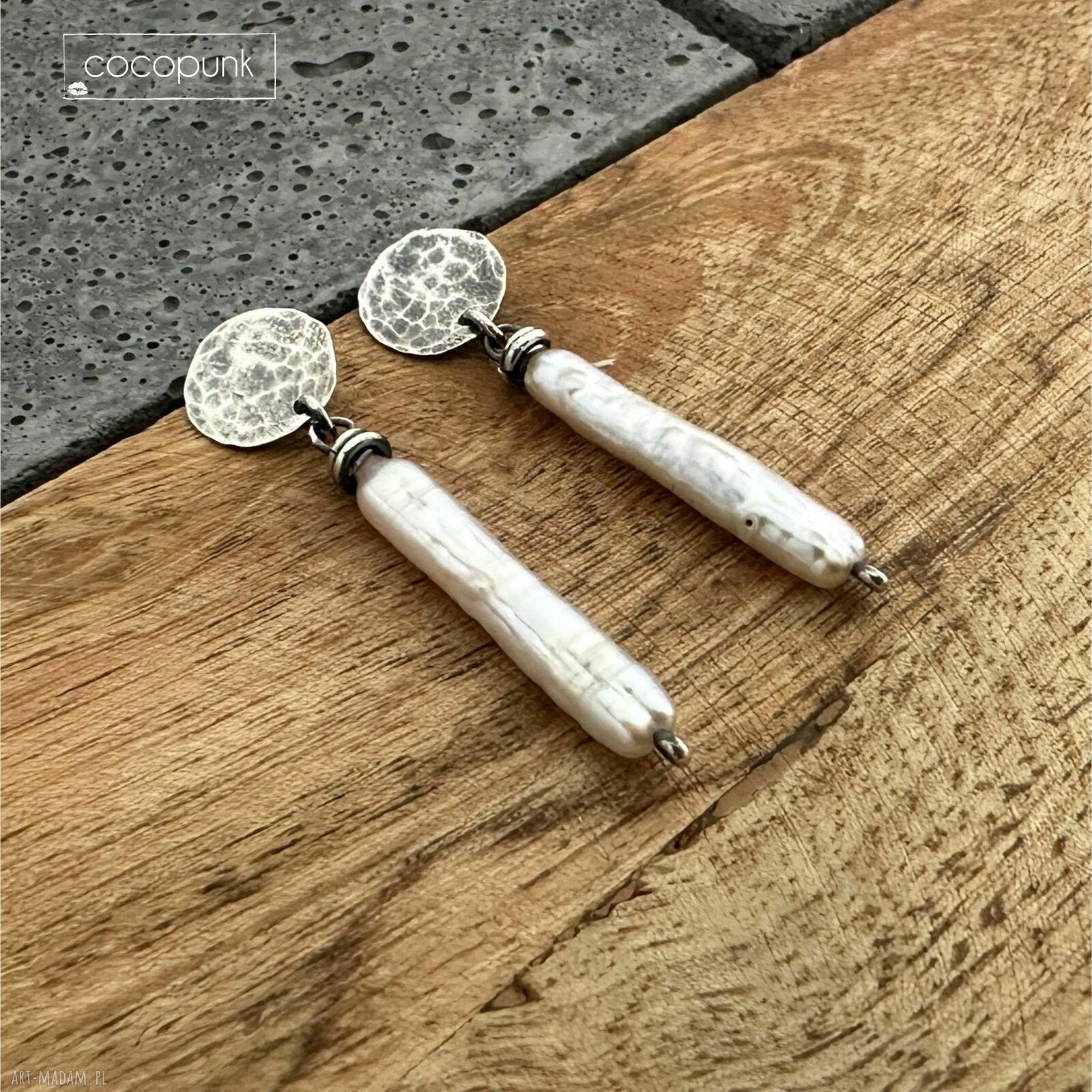 Kolczyki z perłami - srebro 925 - sople 4,2 cm