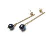 hand made kolczyki stick /navy blue pearls/ alloys collection