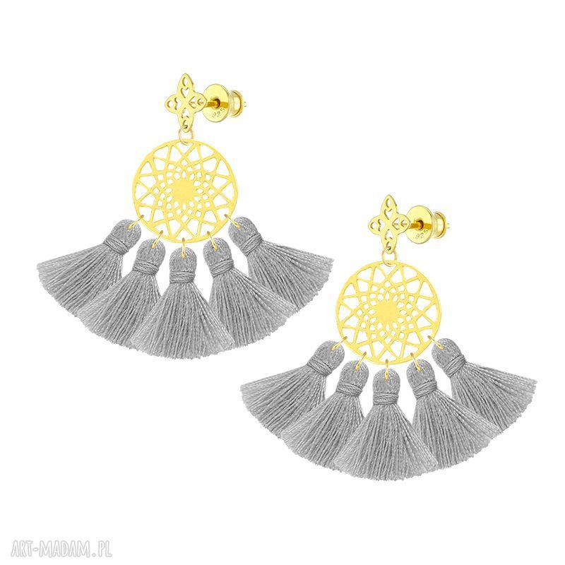 kolczyki: KOLCZYKI z pięcioma chwostami BOHO hand made