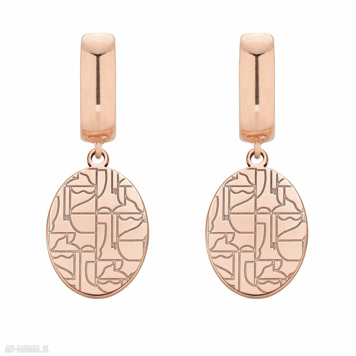 Kolczyki różowego złota art n°1 duże medaliony pozłacane