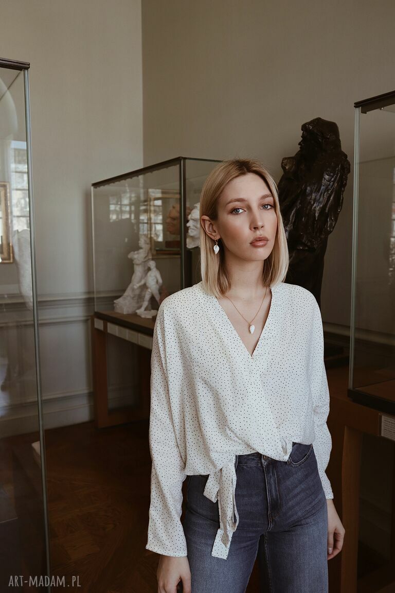 kolczyki: Kolczyki z różowego złota z białymi muszelkami ręczne wykonanie