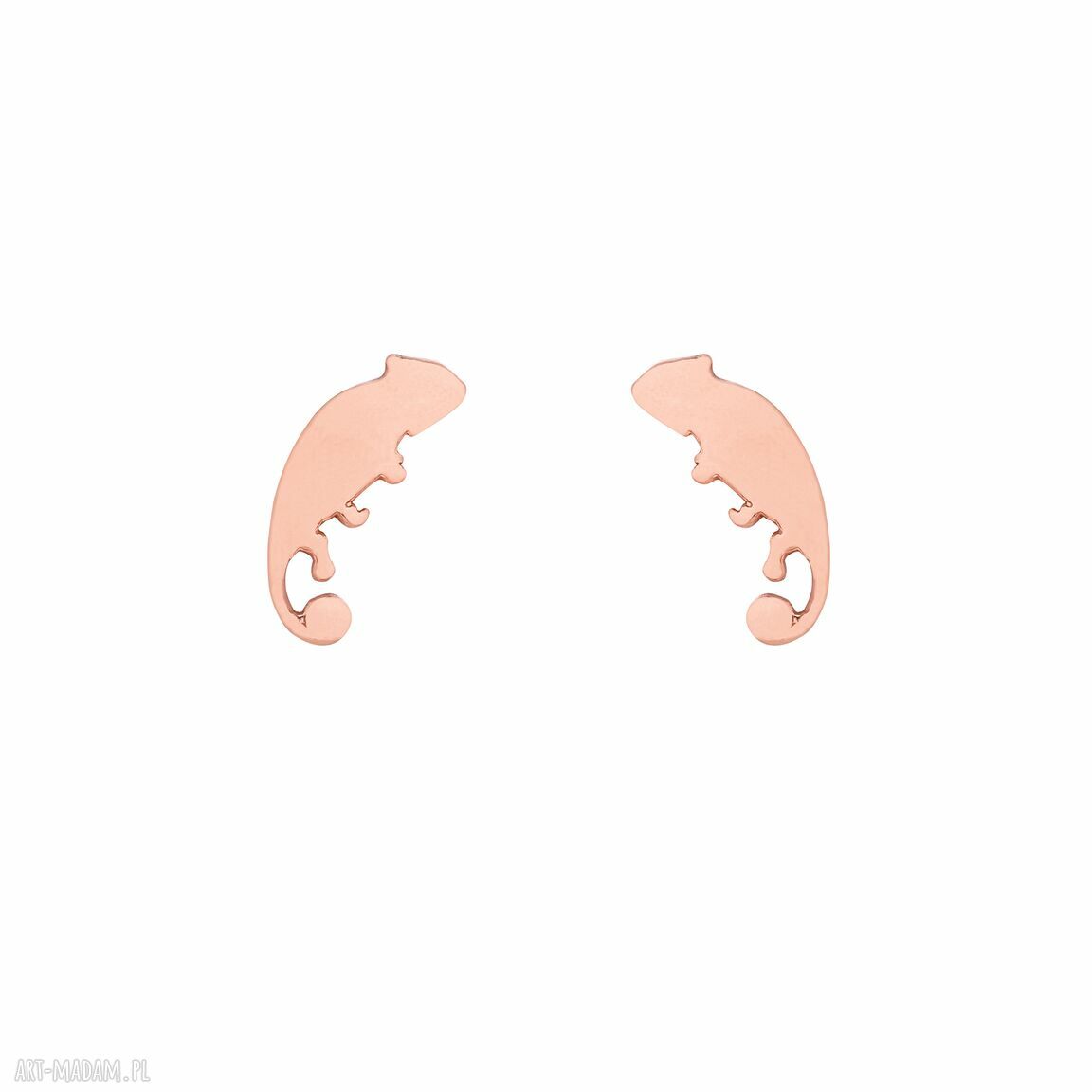 Kolczyki różowego kameleony sztyfty różowe złoto modowe