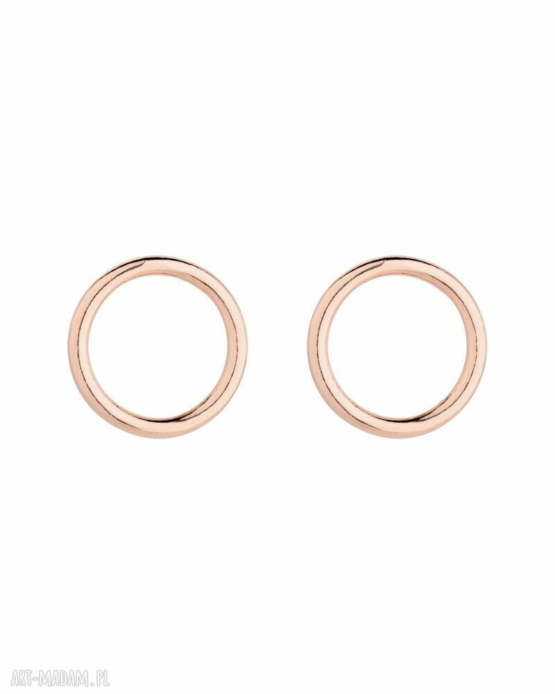 kolczyki: Kolczyki z różowego złota obręcze hand made