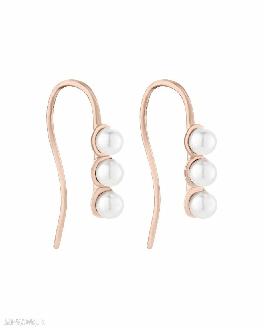 Kolczyki różowego perłami perły złote gavbari sotho