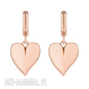 kolczyki z różowego złota z sercami