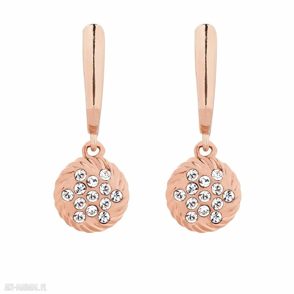 Kolczyki zawieszkami swarovski® crystal różowego złota wiszące