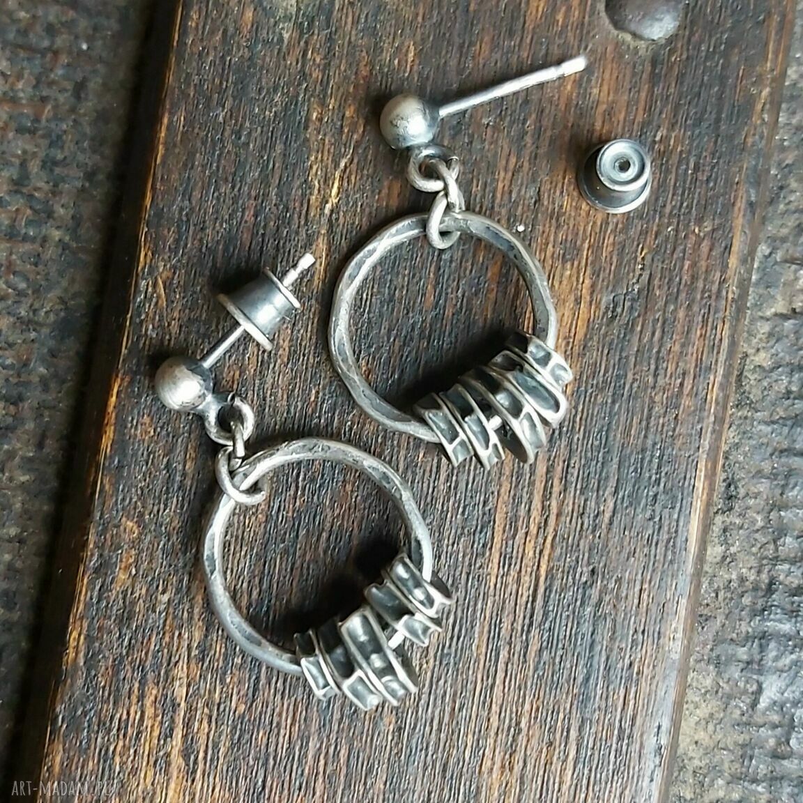 kolczyki: Kolczyki ze srebra koła Ręcznie zrobione