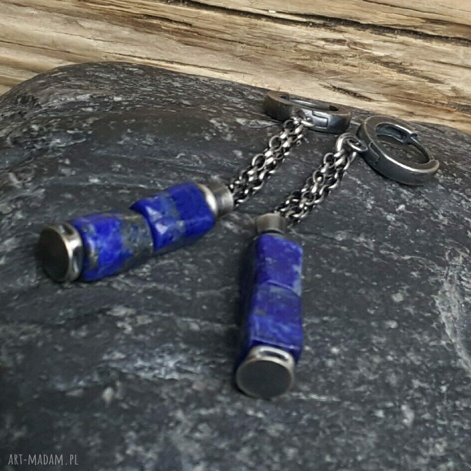 Kolczyki srebrne z lapisem lazuli Handmade