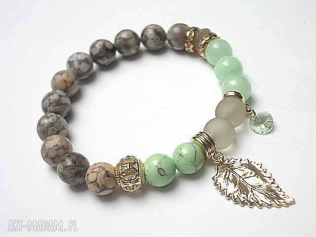 Kolekcja rich taupe and mint kamienie minerały swarovski