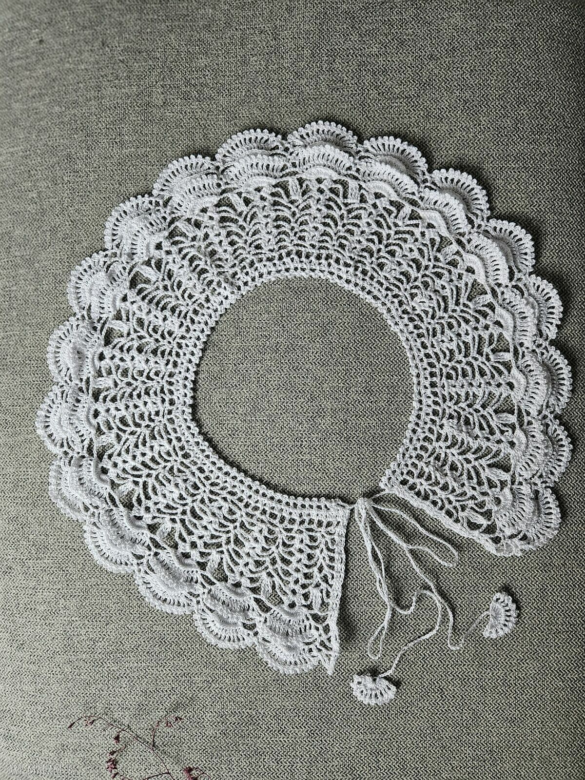 akcesoria: Kołnierzyk retro biały Ręcznie zrobione