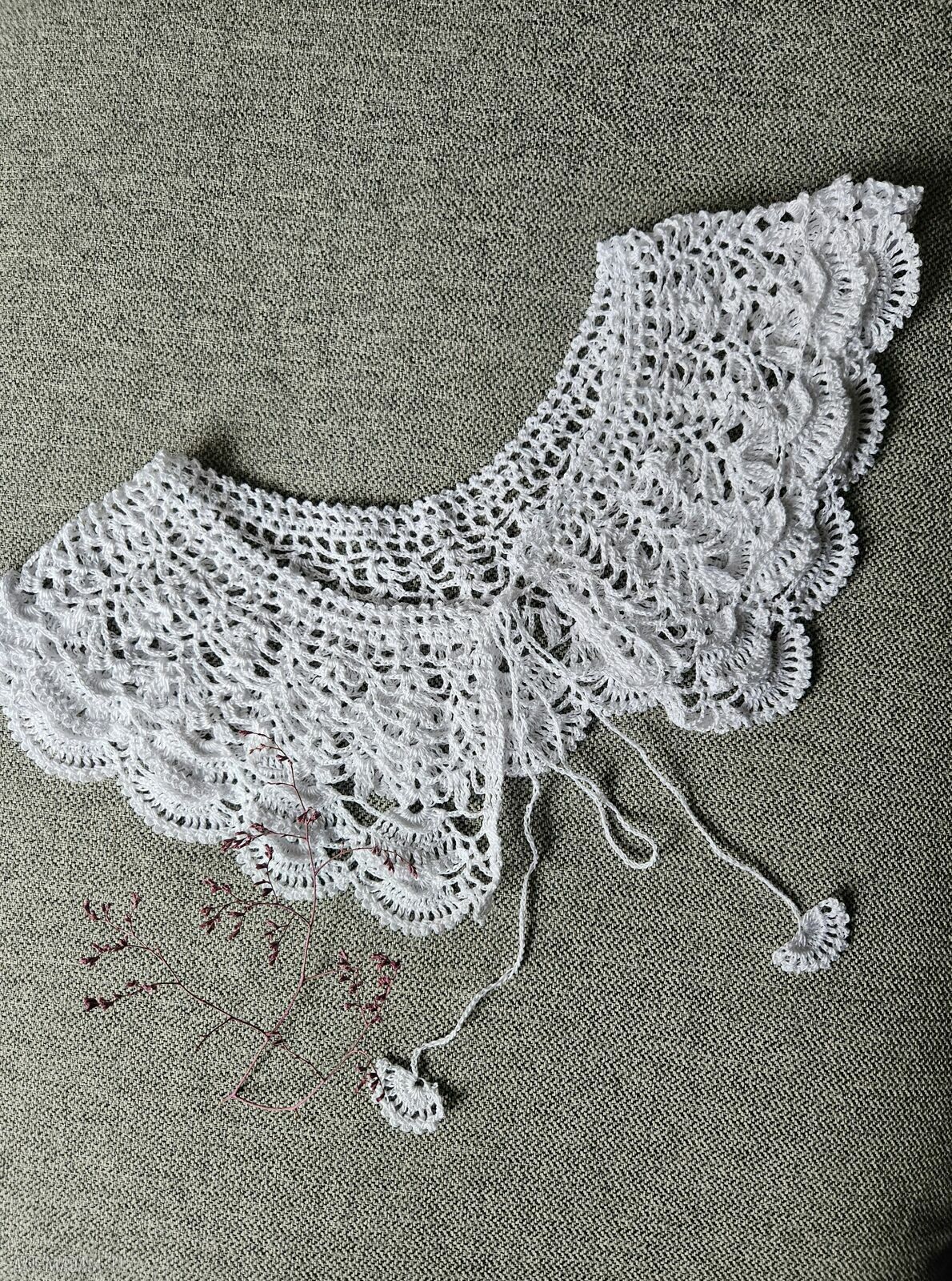 akcesoria: Kołnierzyk retro biały Ręcznie zrobione