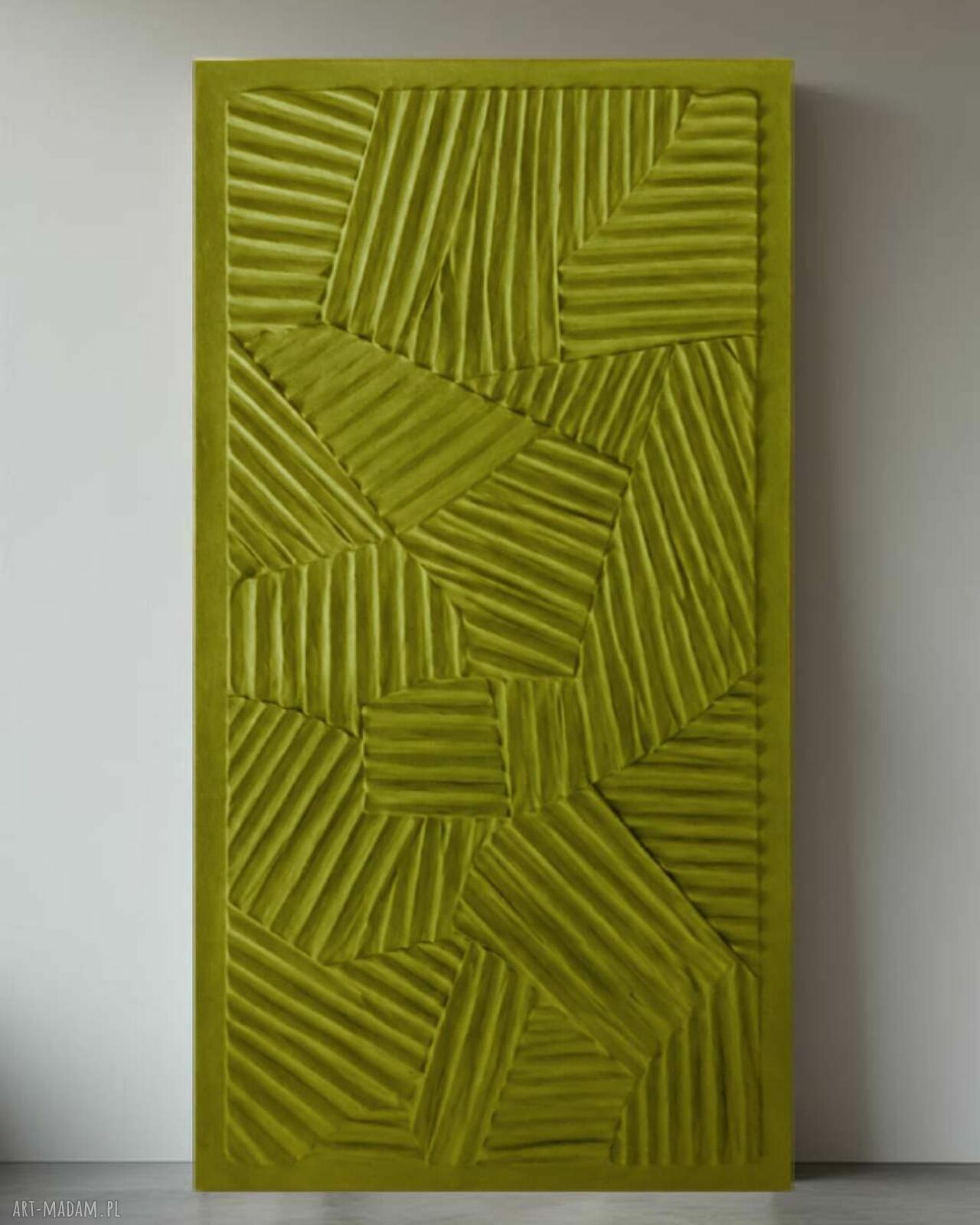 Duży obraz strukturalny RAL 1016 limonka 80x160 cm - gotowy do zawieszenia