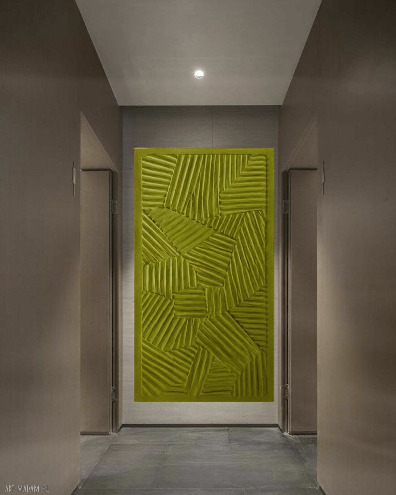 Duży obraz strukturalny RAL 1016 limonka 80x160 cm - gotowy do zawieszenia