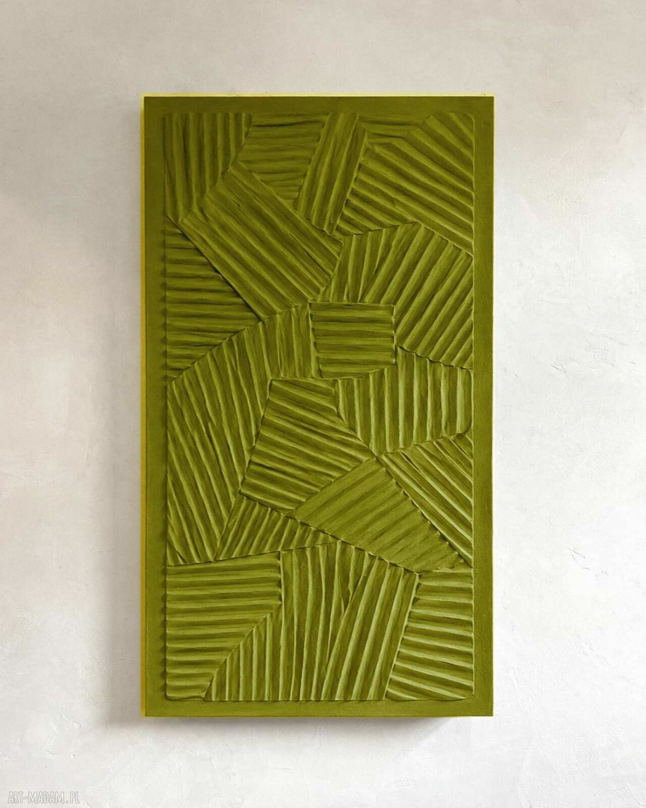 Duży obraz strukturalny RAL 1016 limonka 80x160 cm - gotowy do zawieszenia