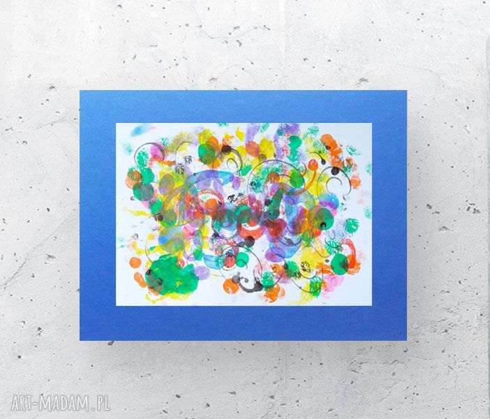 Boho kolorowa abstrakcja Annasko - grafika 30x40 do salonu i biura