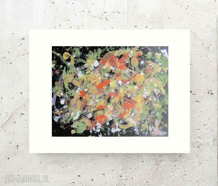 Kolorowa abstrakcja ręcznie malowana 30x40 - nowoczesny obraz do domu