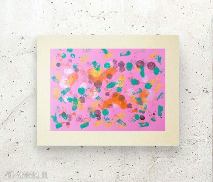 Kolorowa abstrakcja na ścianę 30x40 - ręcznie malowana grafika loft
