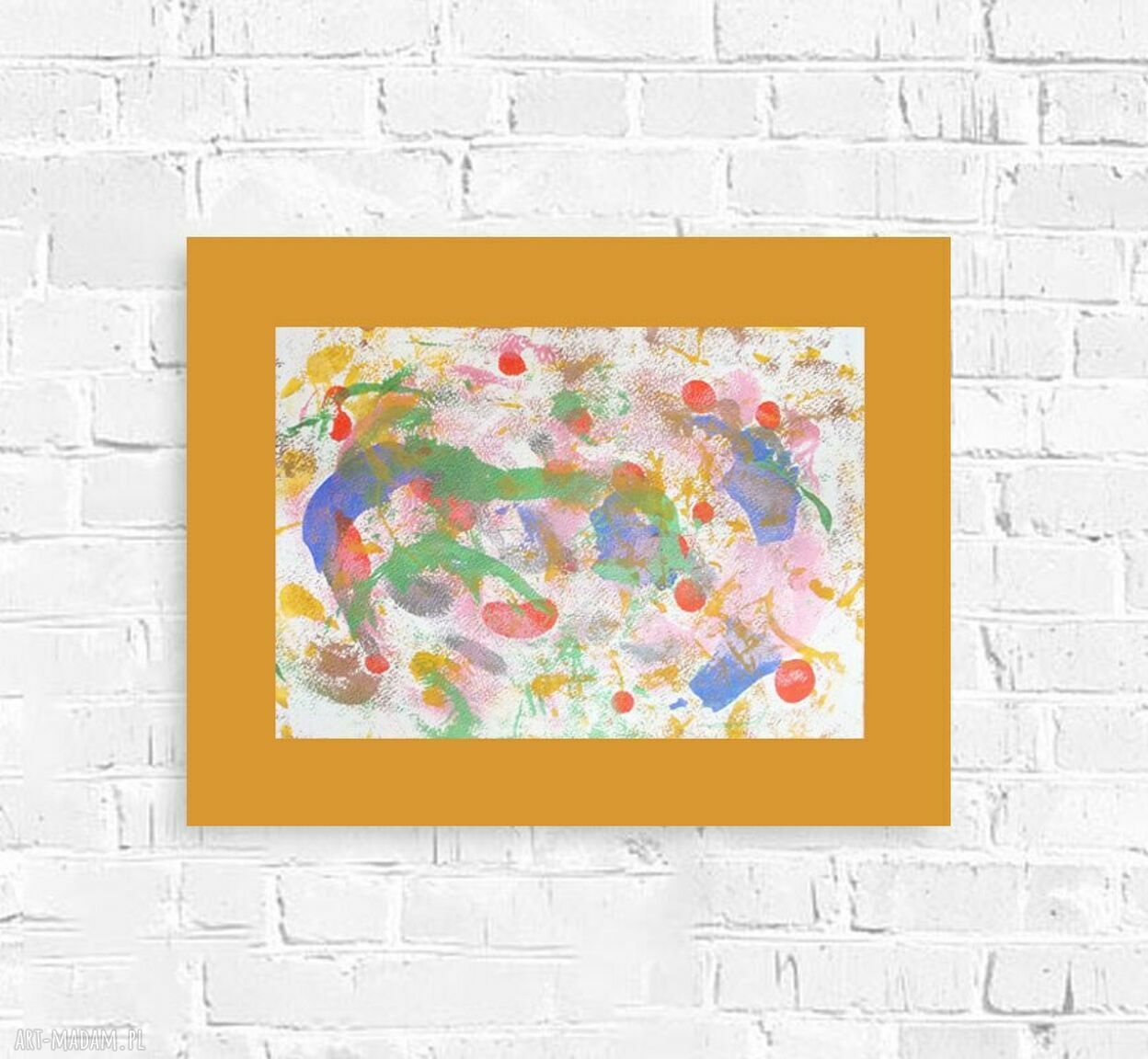 Kolorowa abstrakcja 30x40 cm - ręcznie wykonany obraz w stylu nowoczesnym i minimal