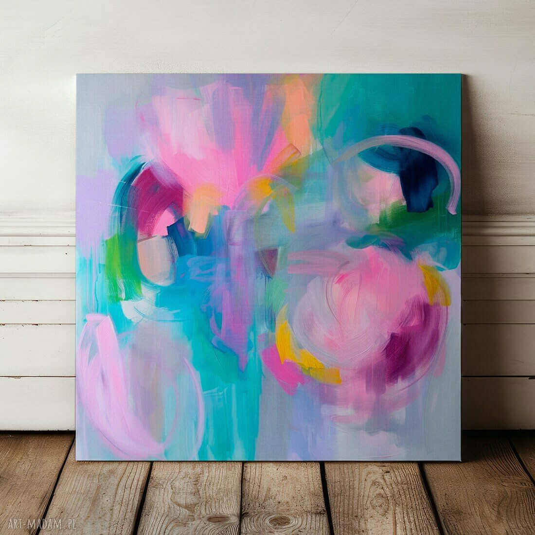 Kolorowa abstrakcja - obraz na płótnie 70x70 cm