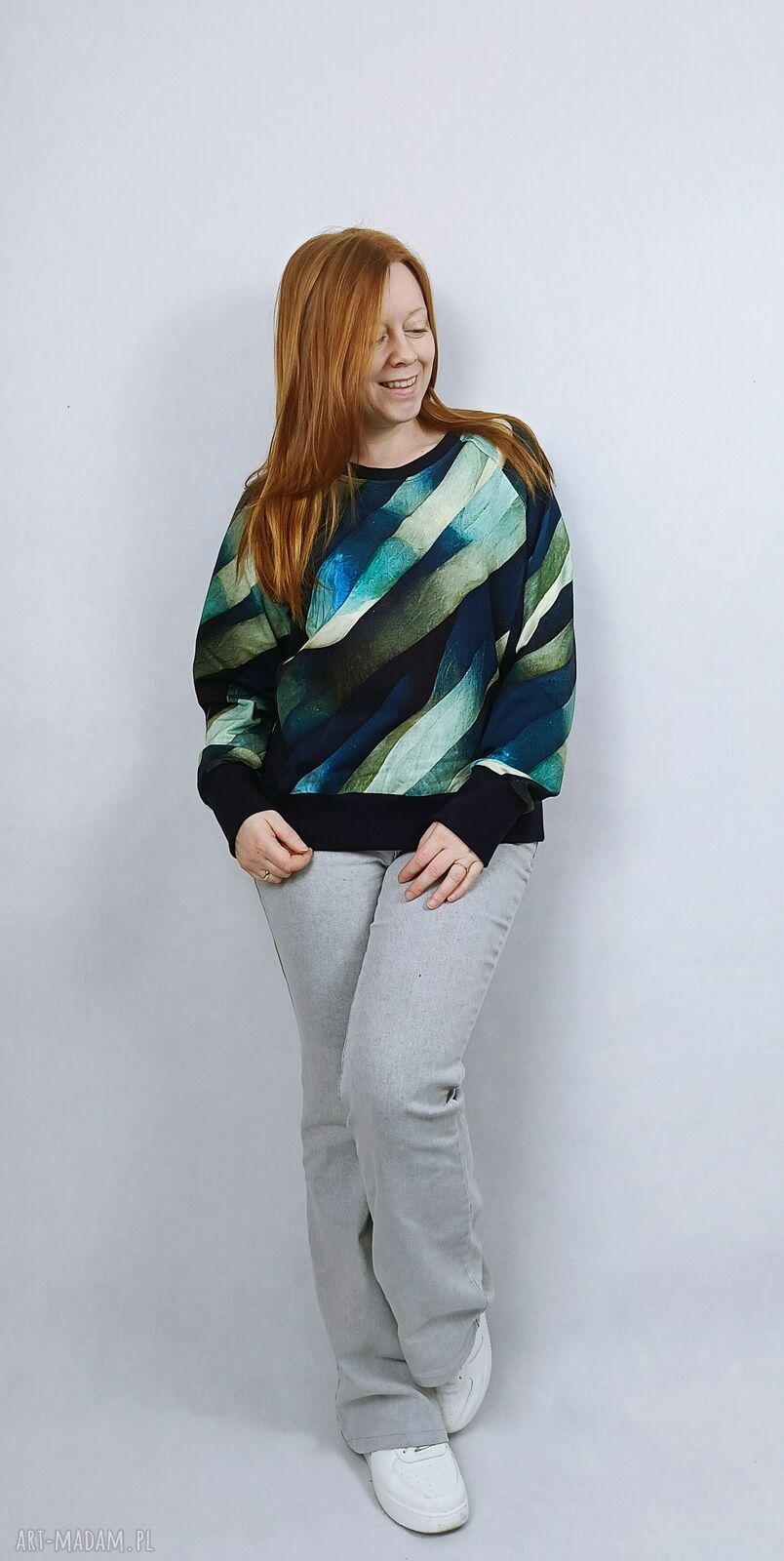 Bluza damska NURI FALE w zielone fale