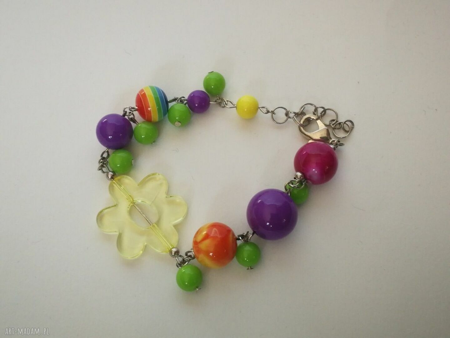 Kolorowa bransoletka boho z etno koralikami (handmade)