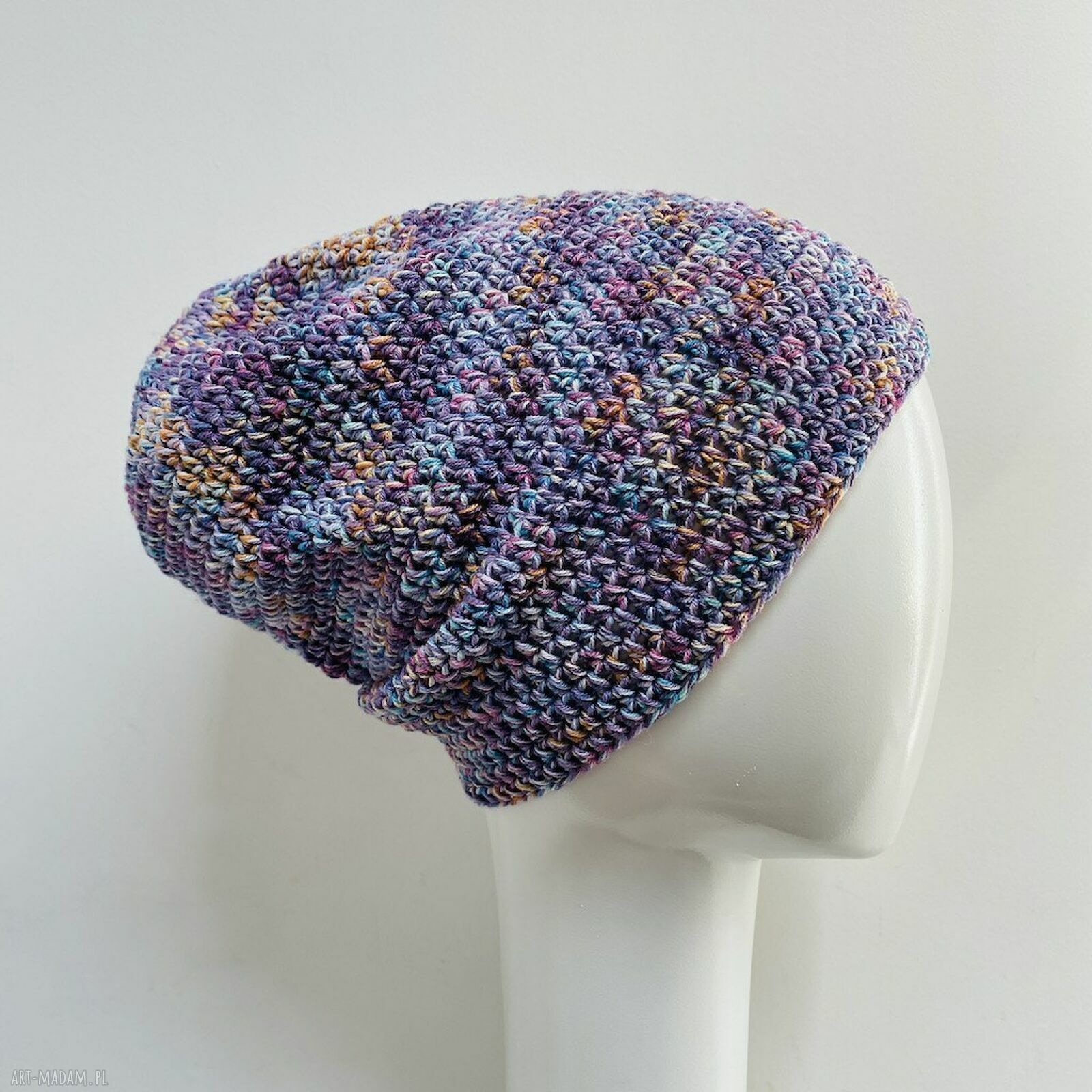 Kolorowa czapka all season S/M - cienka beanie (55% bawełny i 45% akryl)
